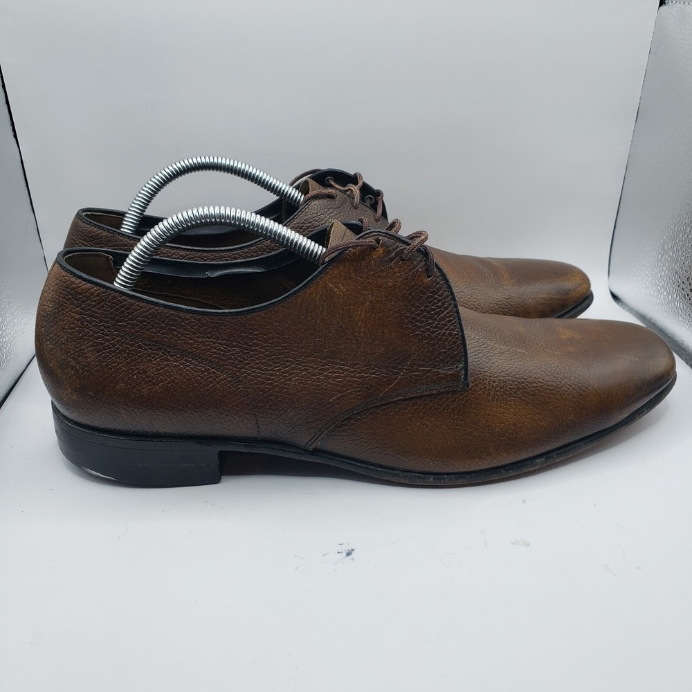 Mens Size 11.5 - Vintage McHale Shoes Brown Chestnut Mottled Leather Lace Up